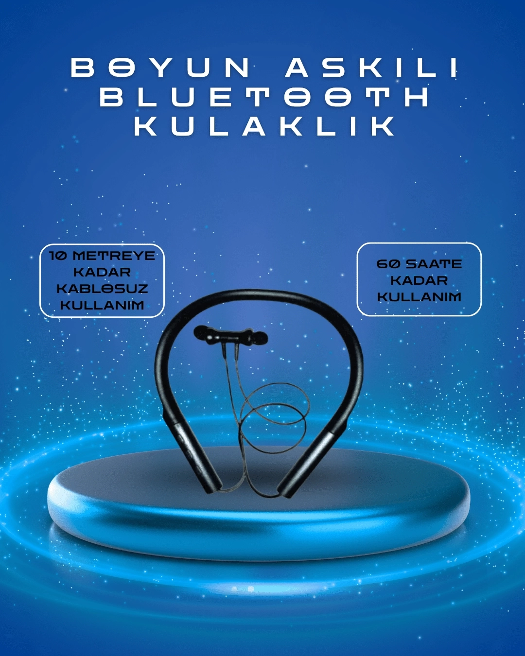 BUĞZ Polygold PG-100 Type-C Şarjlı Bluetooth Kulaklık – Boyun Askılı, Uzun Pil Ömürlü, Mikrofonlu