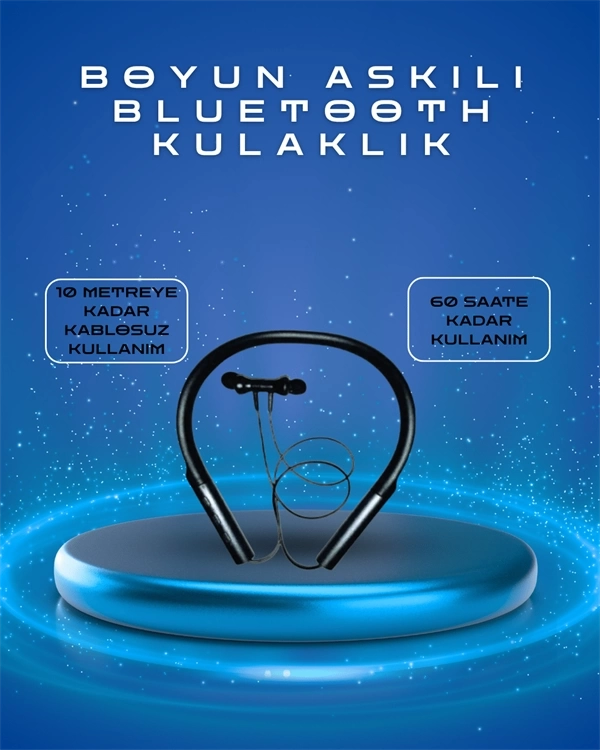 BUĞZ Polygold PG-100 Type-C Şarjlı Bluetooth Kulaklık – Boyun Askılı, Uzun Pil Ömürlü, Mikrofonlu