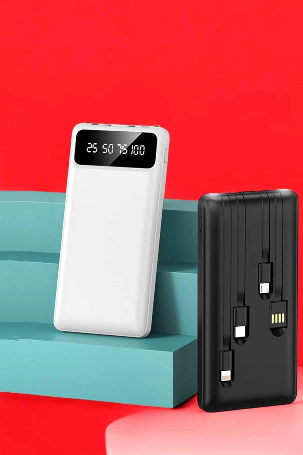 BUĞZ Powerbank 20.000 Mah LCD Ekran USB Lightning Type-C Uyumlu İOS ve Android