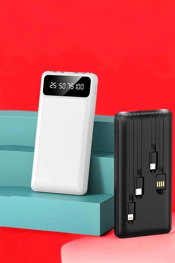 BUĞZ Powerbank 20.000 Mah LCD Ekran USB Lightning Type-C Uyumlu İOS ve Android