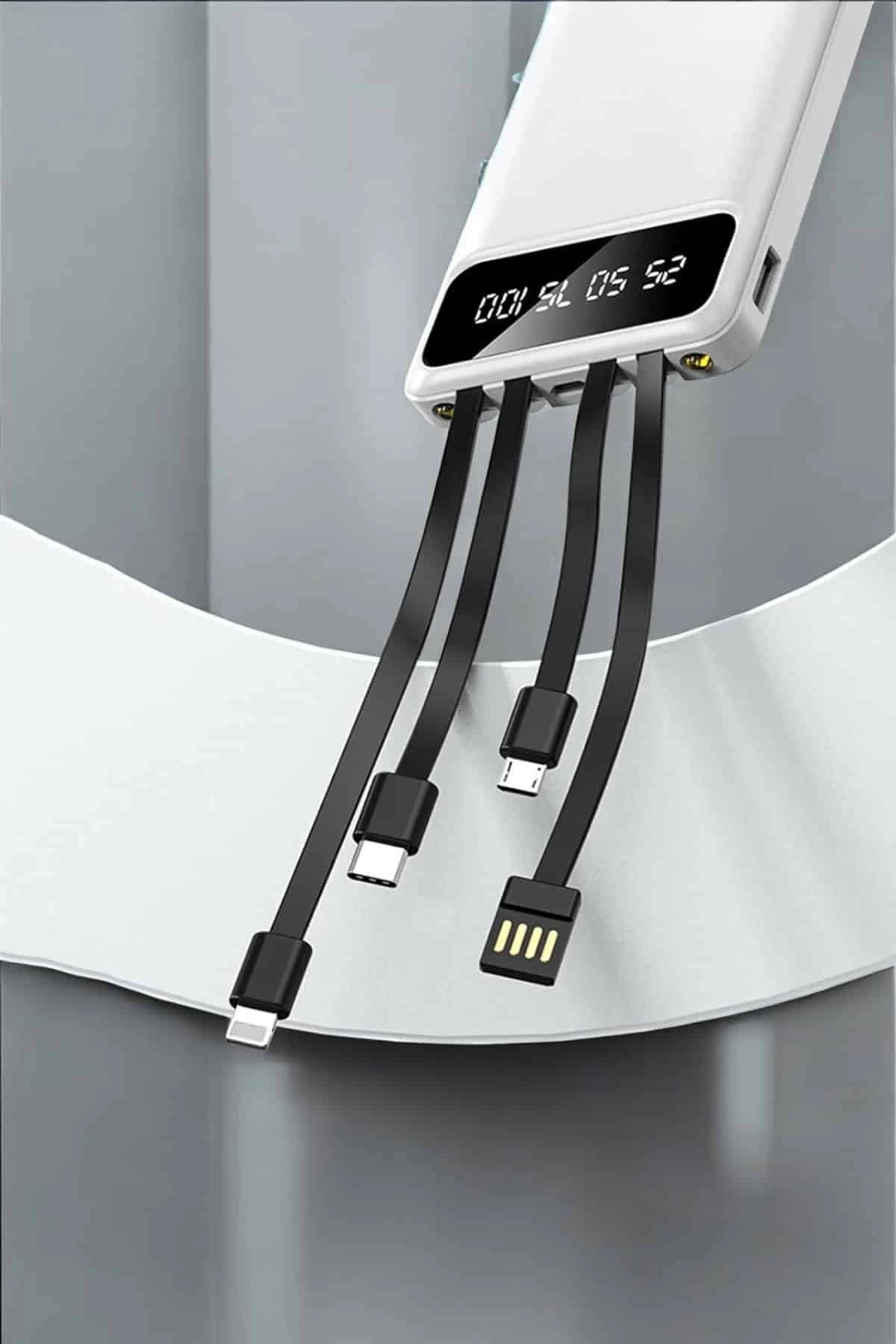 BUĞZ Powerbank 20.000 Mah LCD Ekran USB Lightning Type-C Uyumlu İOS ve Android