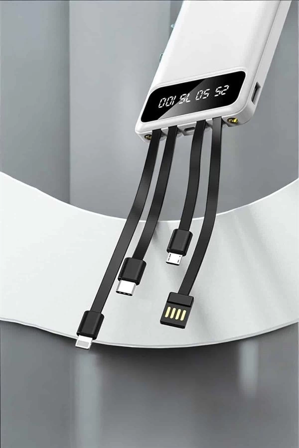 BUĞZ Powerbank 20.000 Mah LCD Ekran USB Lightning Type-C Uyumlu İOS ve Android