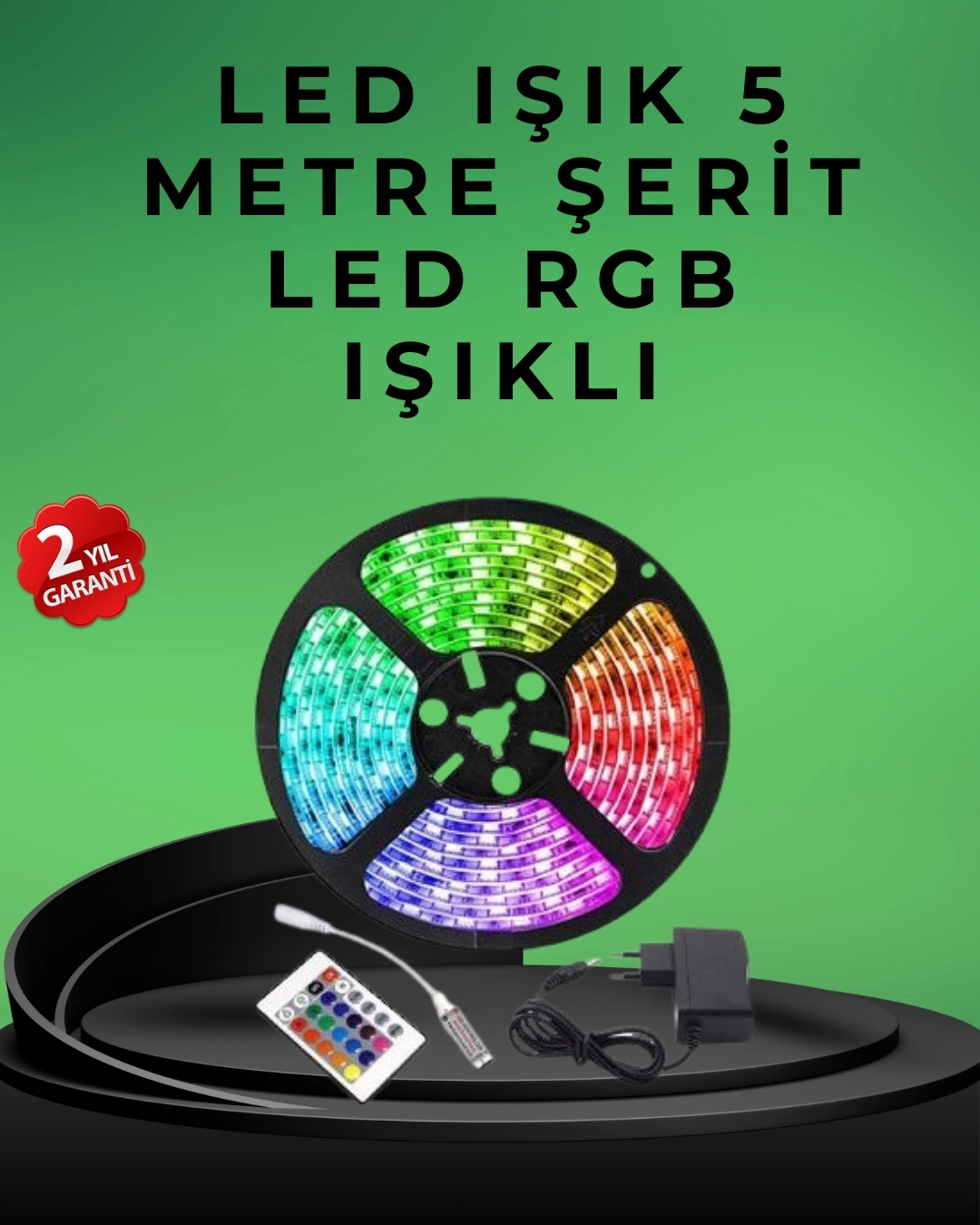 BUĞZ Pratik Kurulumlu 5 Metre Kumandalı Şerit LED