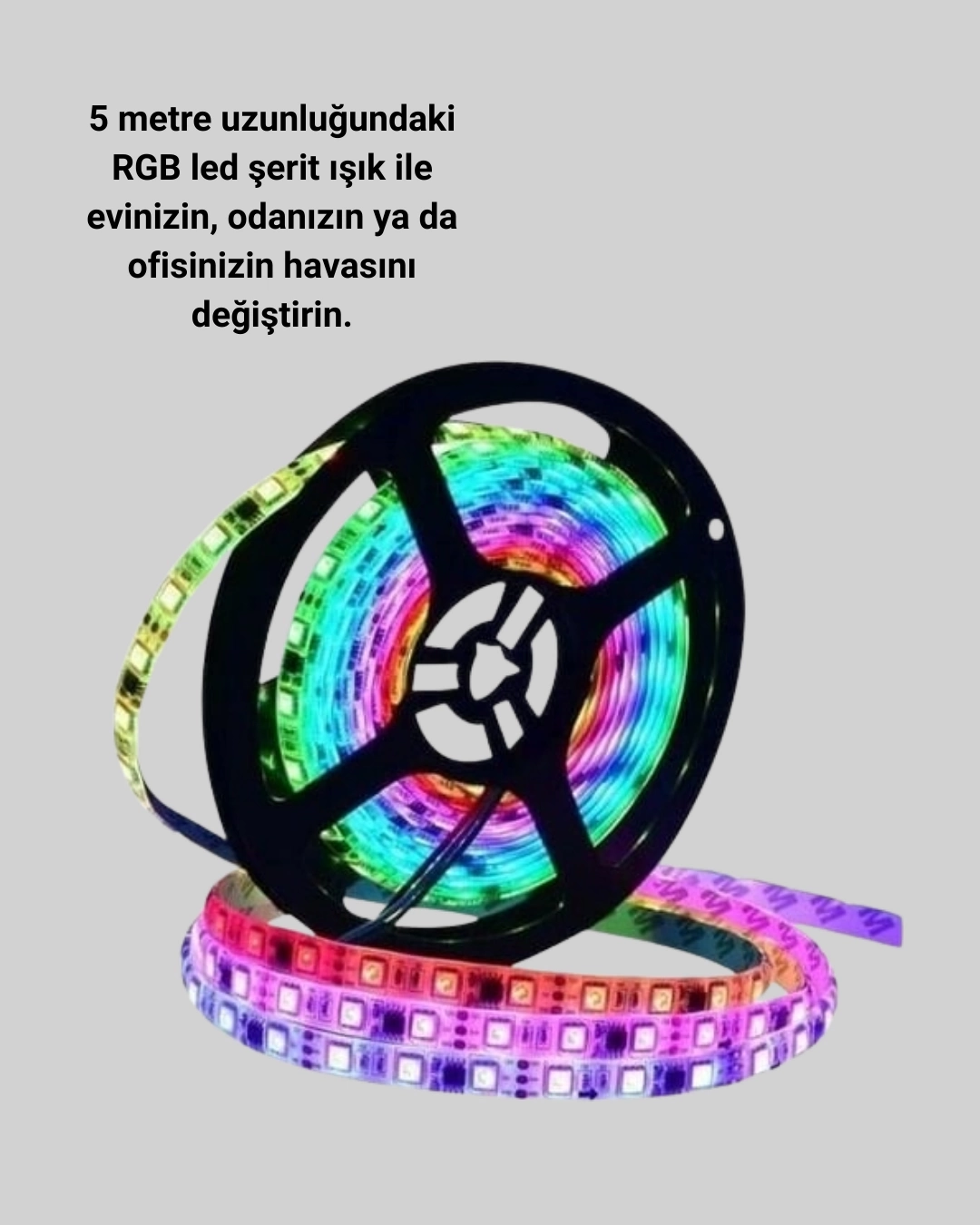 BUĞZ Pratik Kurulumlu 5 Metre Kumandalı Şerit LED
