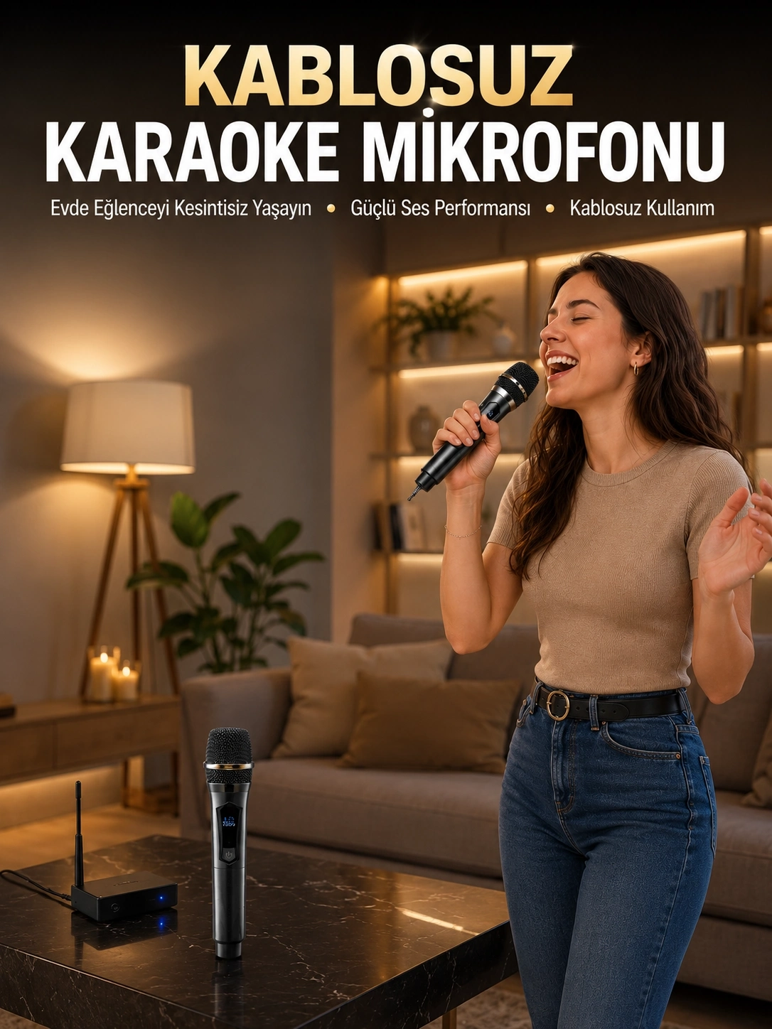 BUĞZ Profesyonel Kablosuz Mikrofon Seti Çift Mikrofonlu