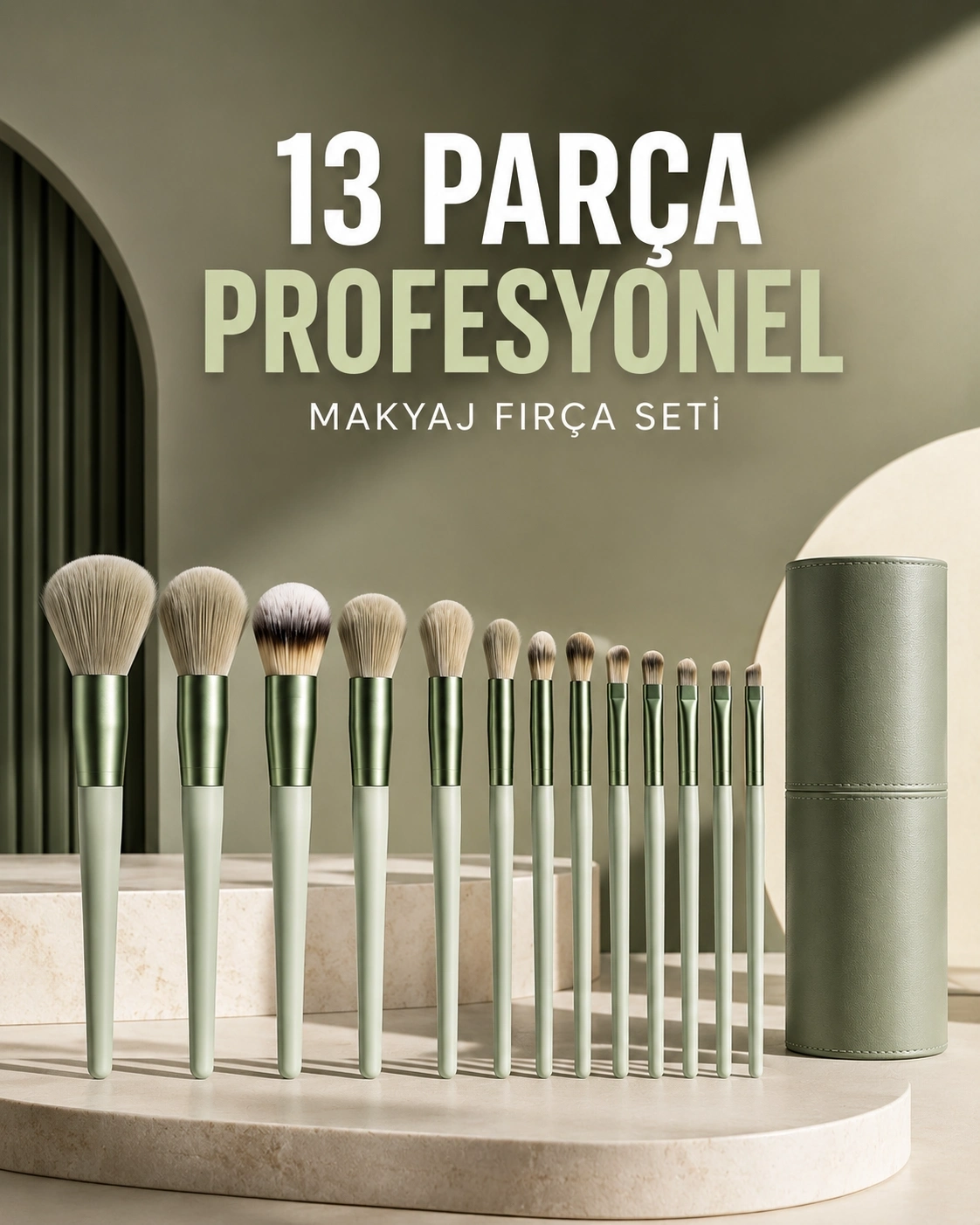 BUĞZ Profesyonel Makyaj Fırça Seti 13 Parça Yumuşak Kıllı Fırça Seti Far Fırçası