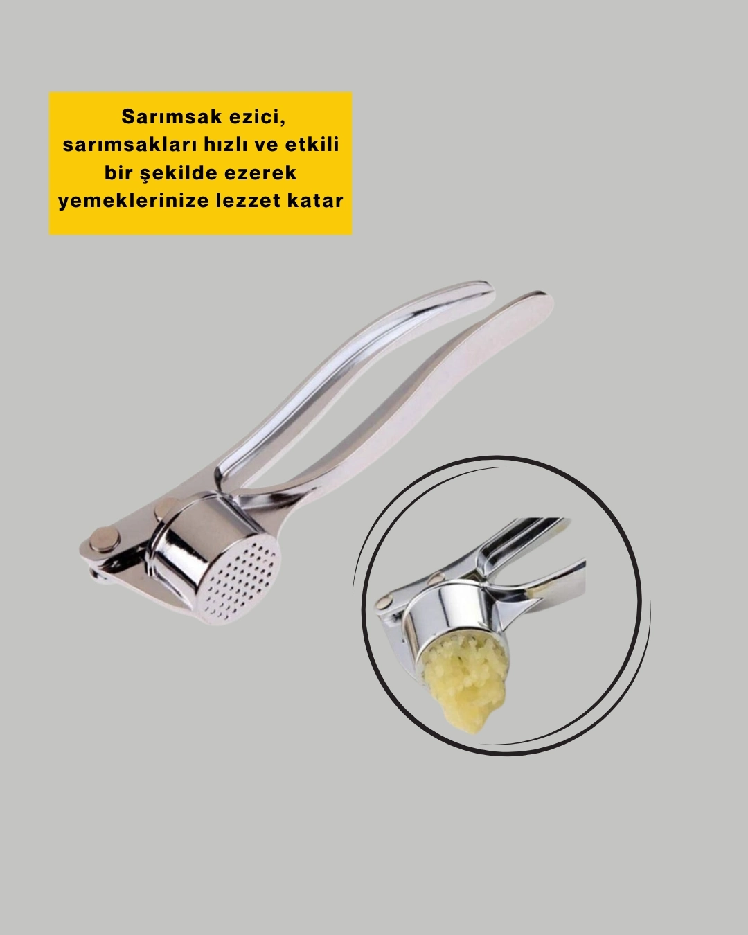 BUĞZ Profesyonel Sarımsak Ezici Sağlam Yapı ve Rahat Kavrama