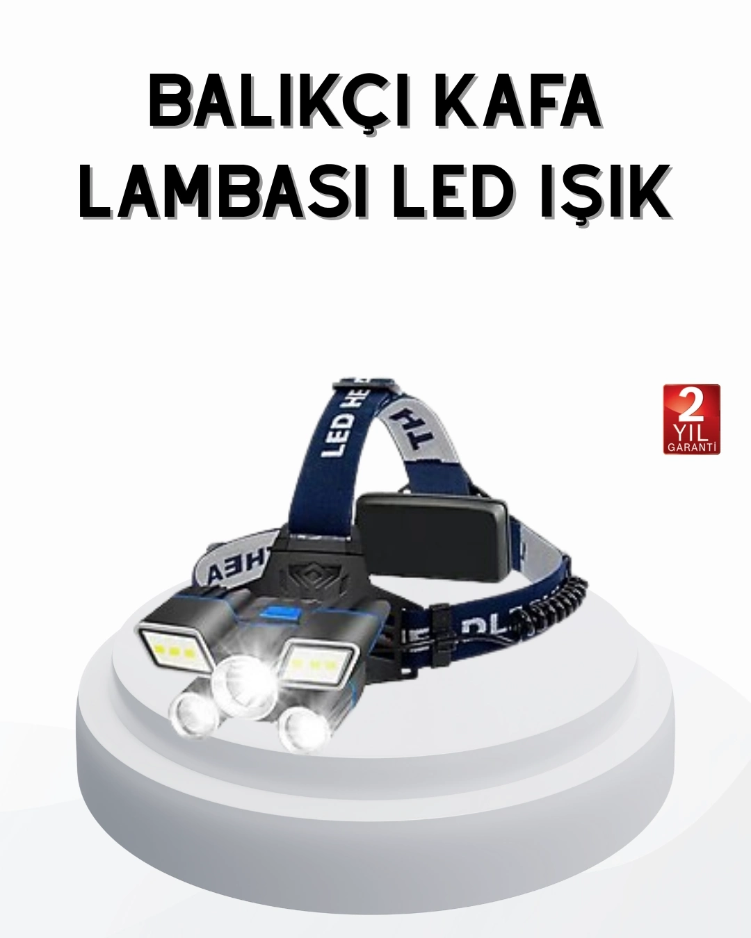 BUĞZ Profesyonel Şarjlı LED Far – IPX5 Suya Dayanıklı, 4 Işık Modu, Hareket Sensörlü