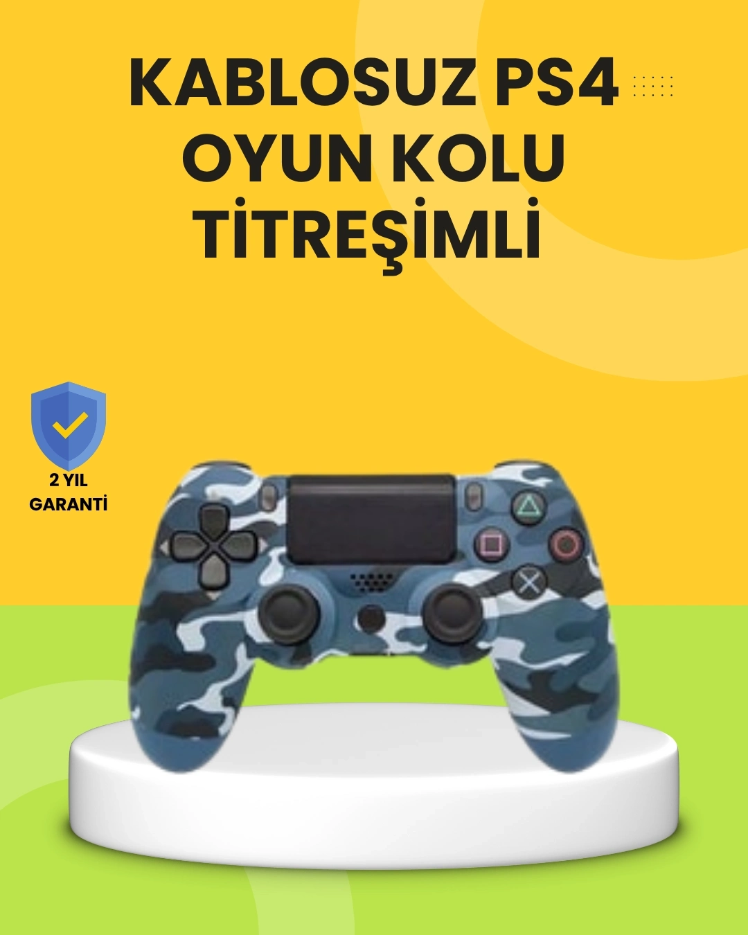 BUĞZ PS4 Uyumlu Kablosuz Oyun Kolu Ergonomik Çift Titreşimli
