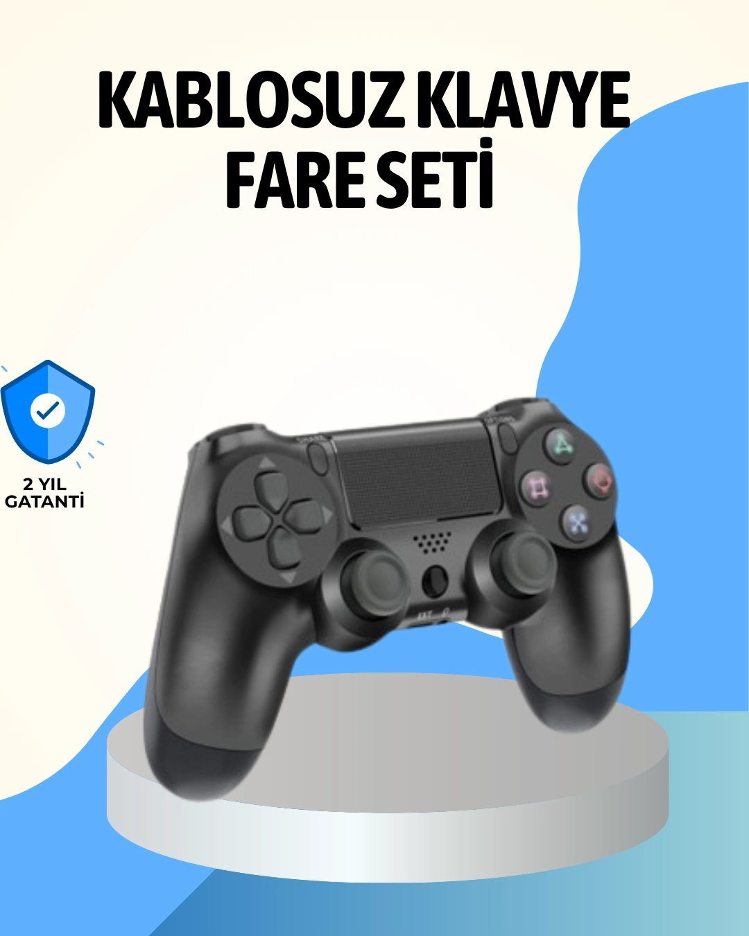 BUĞZ PS4 Uyumlu Kablosuz Oyun Kolu Ergonomik Çift Titreşimli