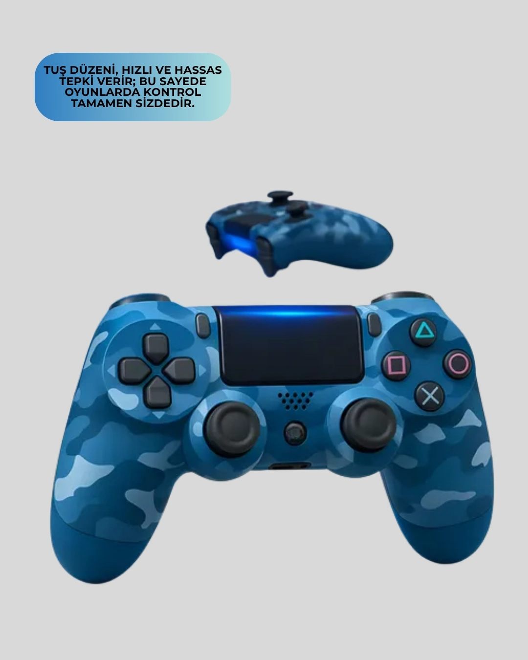 BUĞZ PS4 Uyumlu Kablosuz Oyun Kolu Ergonomik Çift Titreşimli