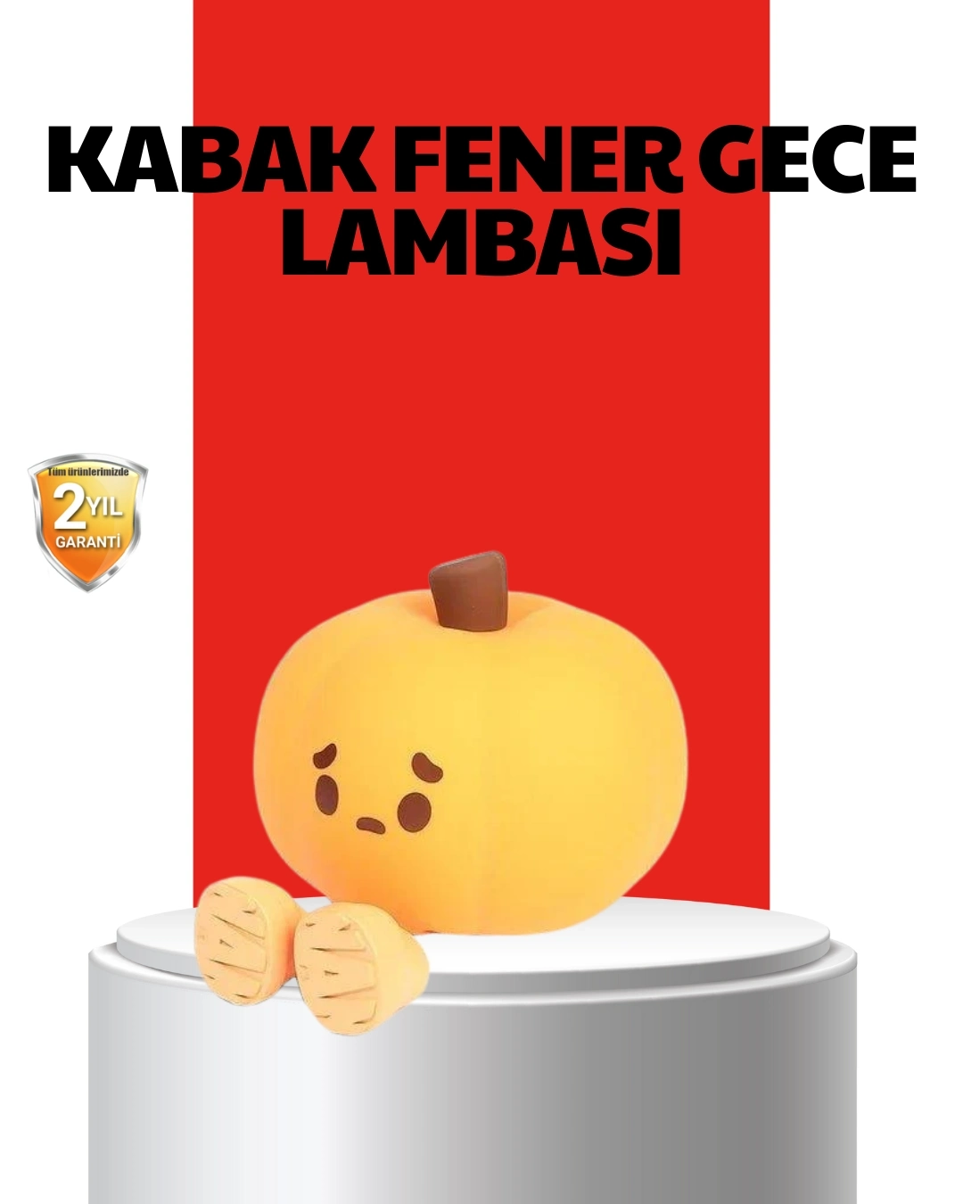 BUĞZ Pumpkin LED Night Light Dokunmatik Şarjlı Silikon Gece Lambası