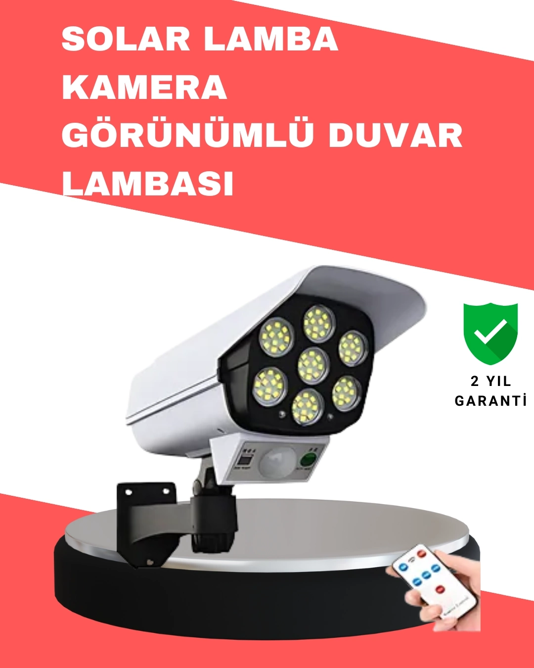 BUĞZ PVC+PC Malzemeli, 2'si 1 Arada Güvenlik Lambası – Ayarlanabilir Başlık ve Panel Açısı