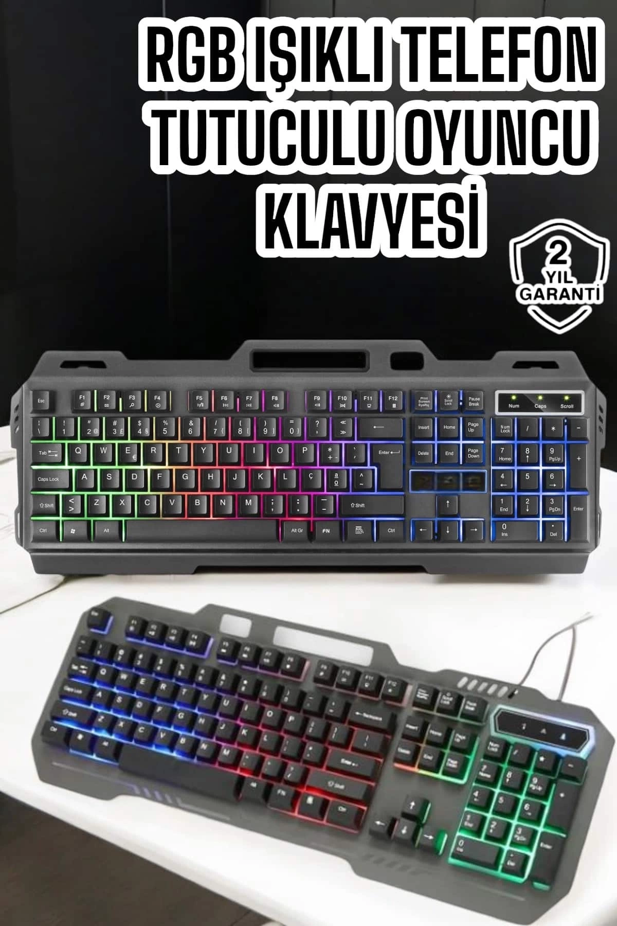 BUĞZ Q Klavye RGB Işıklı Klavye Ve Mouse Seti Kablolu Mouse Hediyeliş