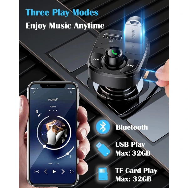 BUĞZ QC 3.1A USB &AMP; PD /TF FM TRANSMİTTER