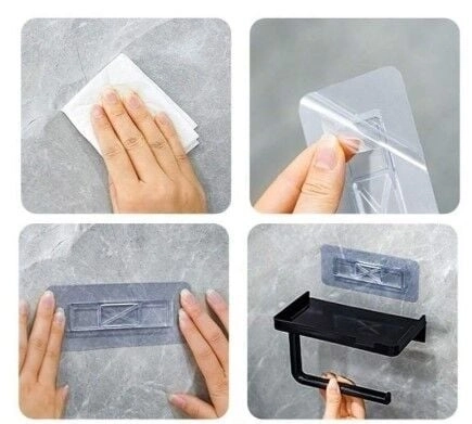 BUĞZ Raflı Yapışkanlı Tuvalet Kağıdı Askılığı