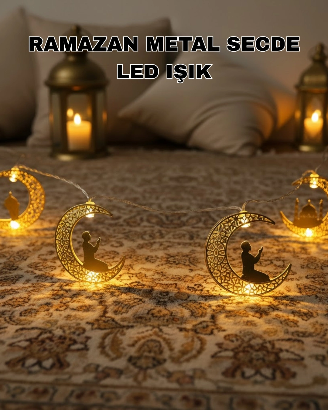 BUĞZ Ramazan Ay Işığı Secde Eden Adam Silüetli LED Peri Işığı