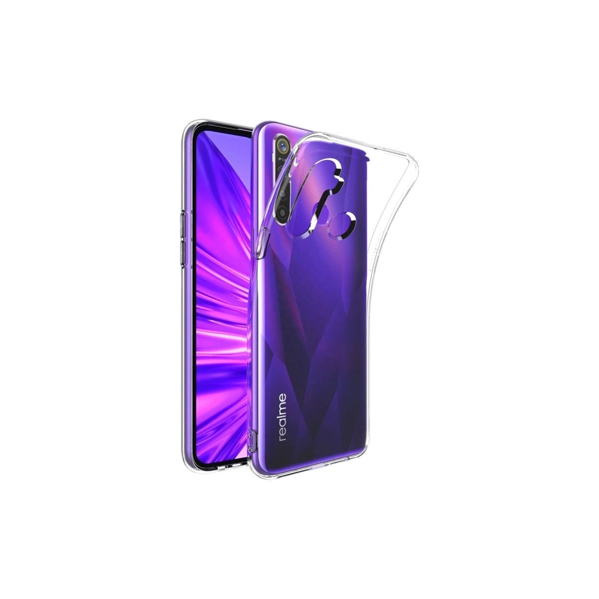 BUĞZ Realme 5i Kılıf Lüx Şeffaf Silikon