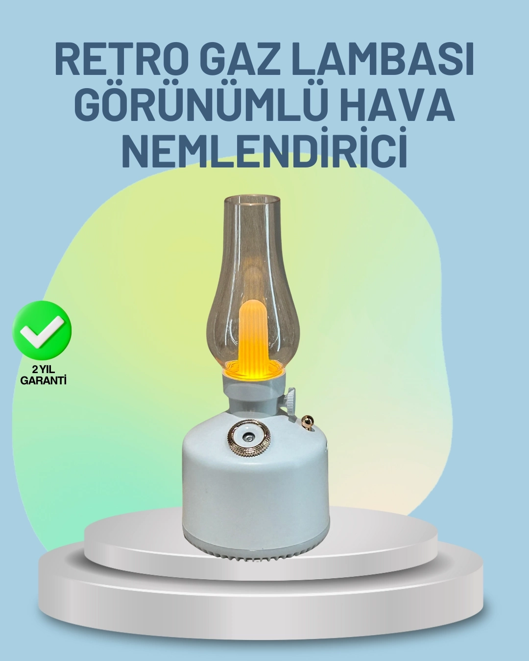 BUĞZ Renkli Led Işıklı Retro Gaz Lambası Aroma Terapi Mist Maker