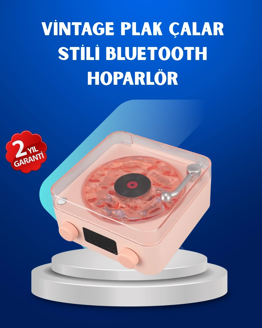 BUĞZ Retro Saatli Bluetooth Hoparlör – Gece Lambalı Kristal Ses Kalitesi
