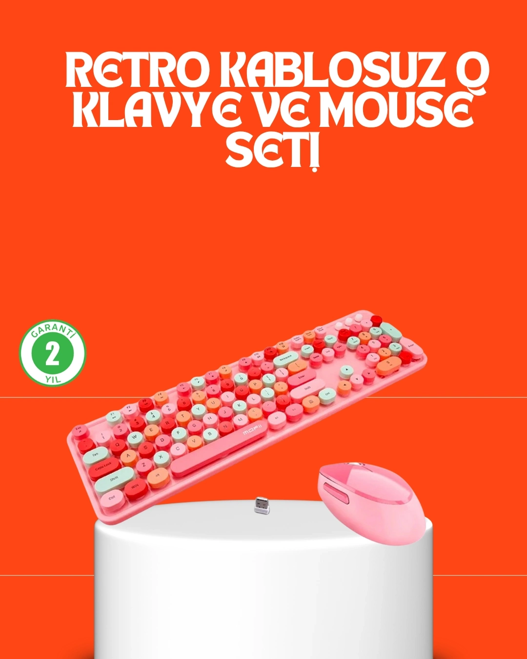 BUĞZ Retro Tarz Bluetooth 5.1 Klavye – Win/OSX/Android/iOS Uyumlu