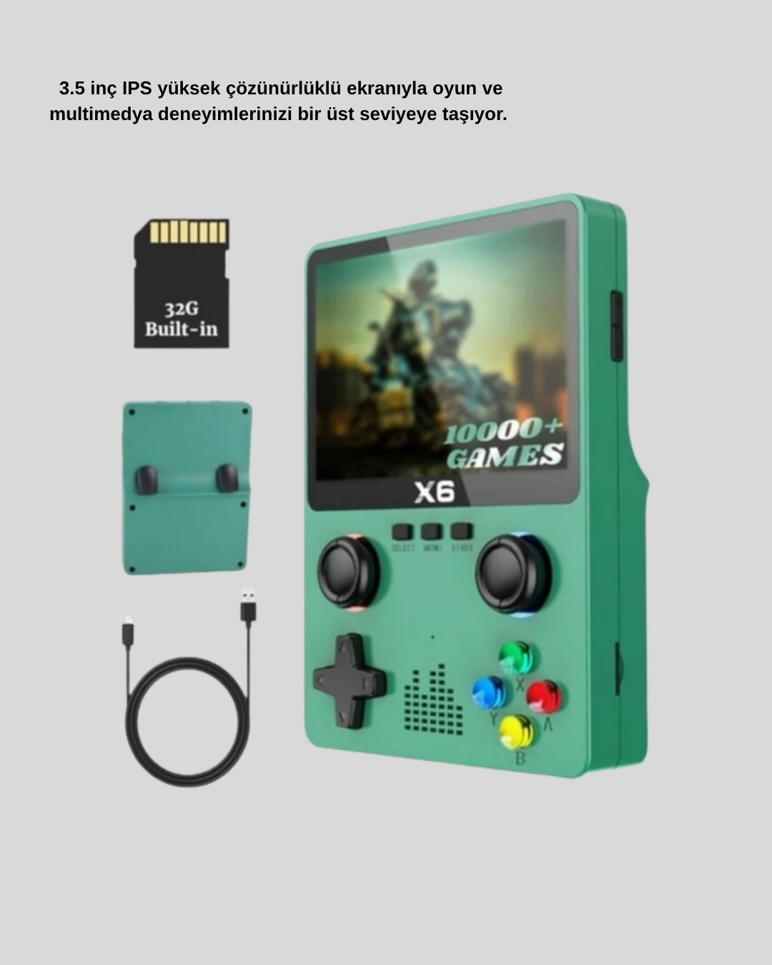 BUĞZ Retro Taşınabilir Konsol 3.5 IPS Ekran Ergonomik Çift LR Kontrollü
