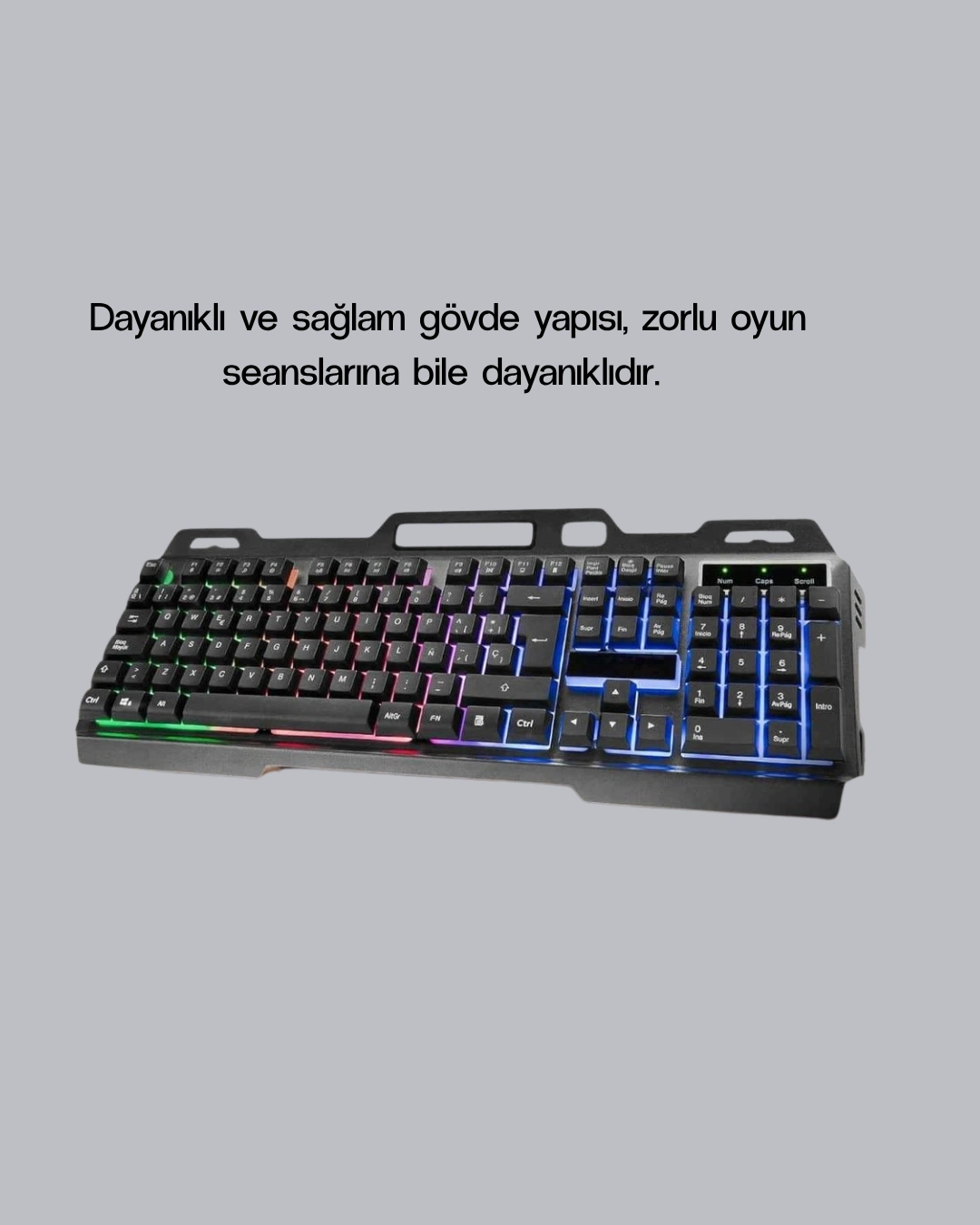 BUĞZ RGB Aydınlatmalı Klavye Mouse Seti – USB Bağlantılı, Türkçe Q, Ayarlanabilir DPI, Ergonomik Yapı