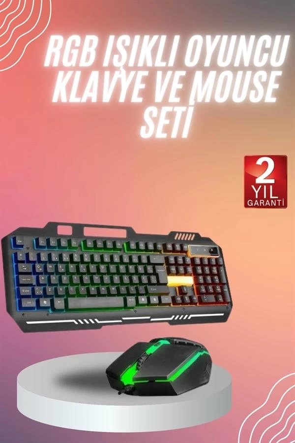 BUĞZ RGB Işıklı Gaming Oyuncu Klavye Q Klavye Mouse Hediyeli BUĞZ RGB Işıklı Gaming Oyuncu Klavye Q Klavye Mouse Hediyeli