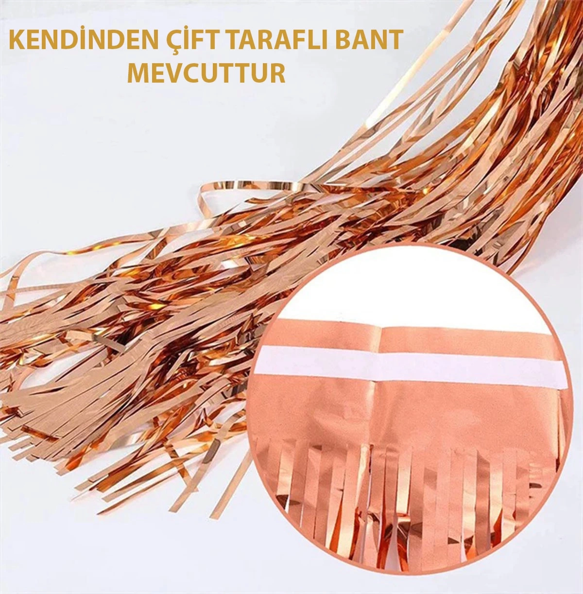 BUĞZ Rose Gold Püsküllü Kapı Perdesi BUĞZ Rose Gold Püsküllü Kapı Perdesi