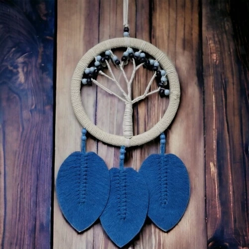 BUĞZ Rüya Kovan Hayat Ağacı Dream Catcher Mavi