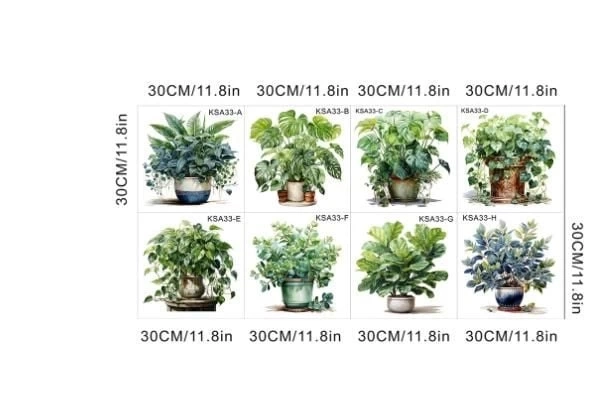BUĞZ Saksılı Çiçek Tasarımlı 8li Sticker MC-480A