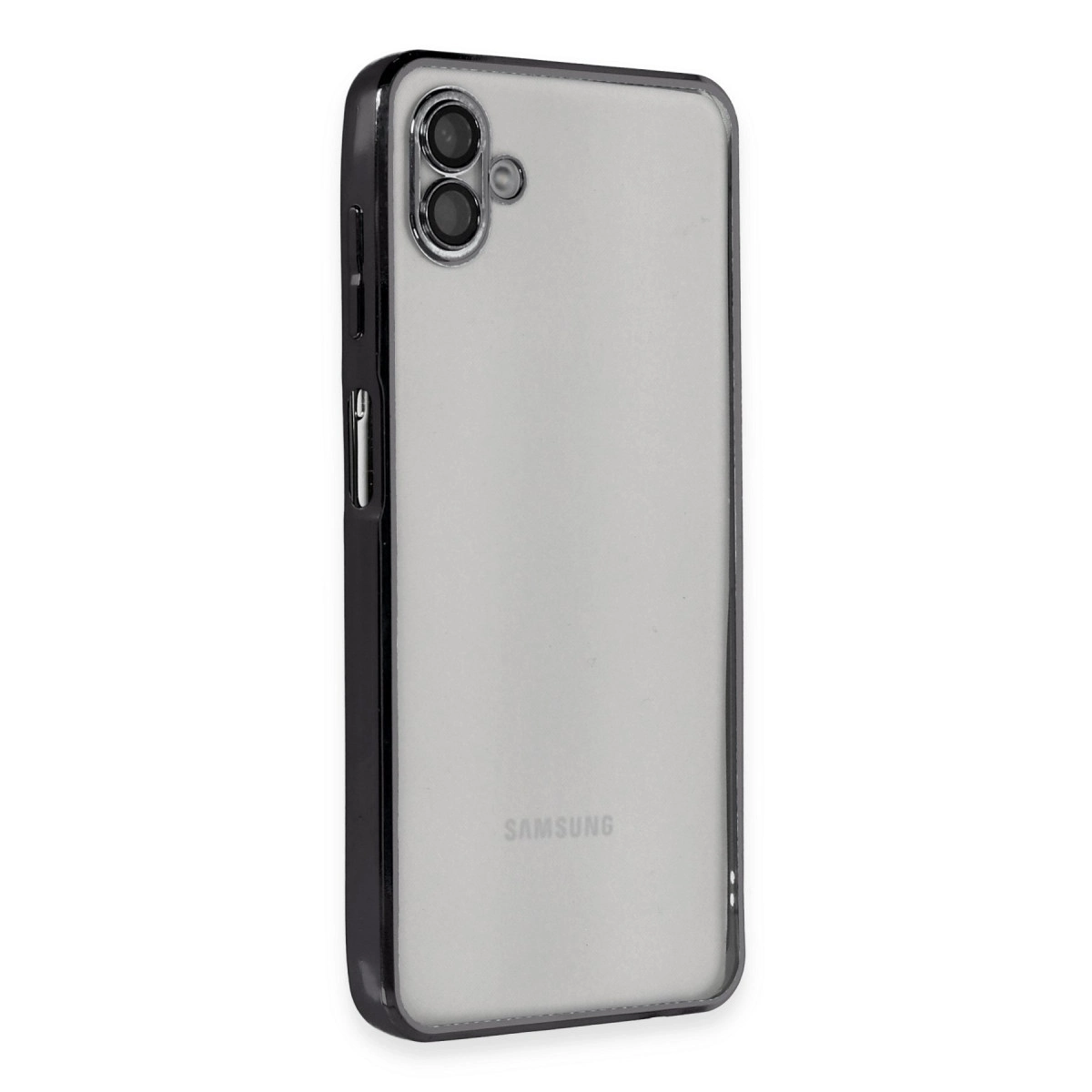 BUĞZ Samsung Galaxy A04 Kılıf Razer Lensli Silikon - Siyah