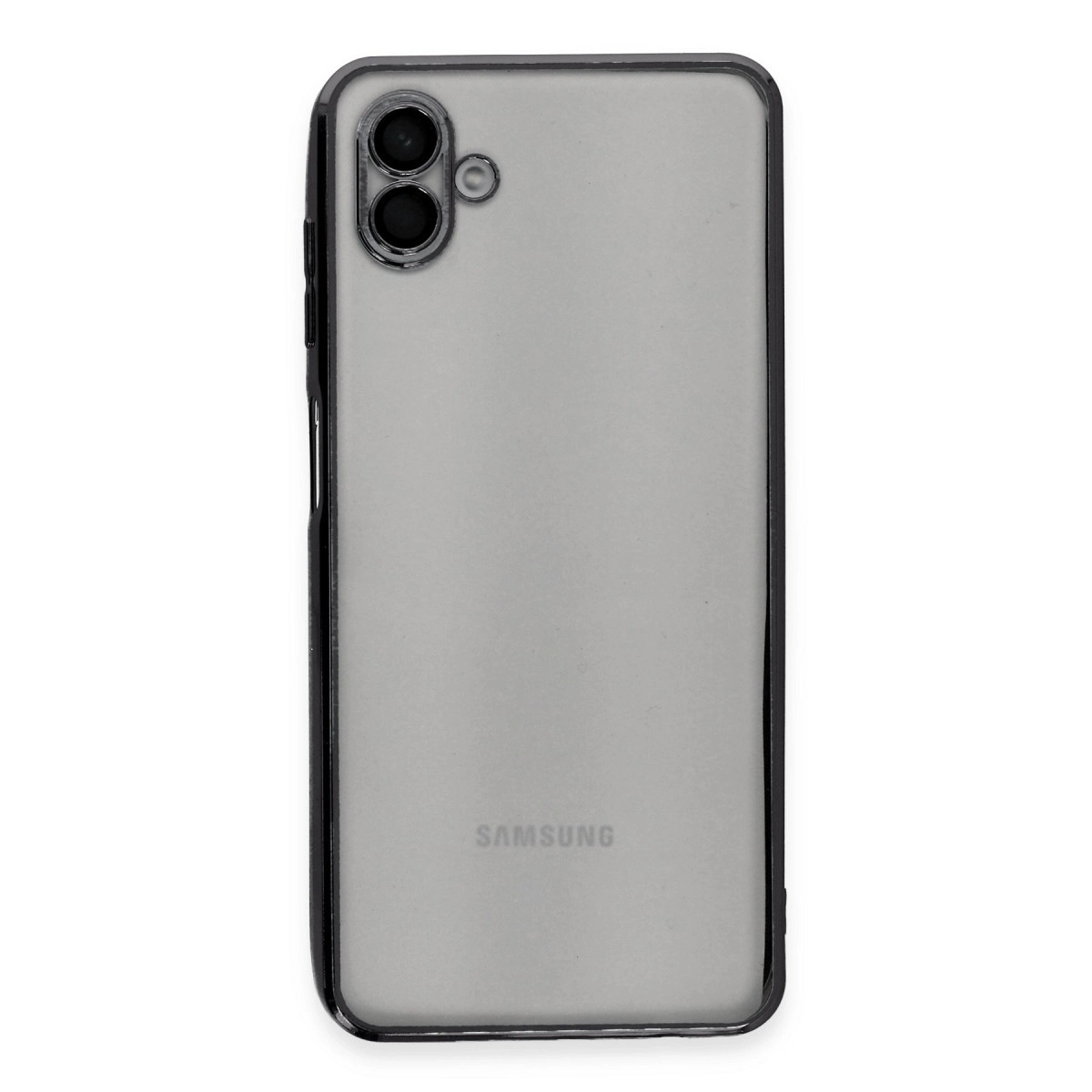 BUĞZ Samsung Galaxy A04 Kılıf Razer Lensli Silikon - Siyah