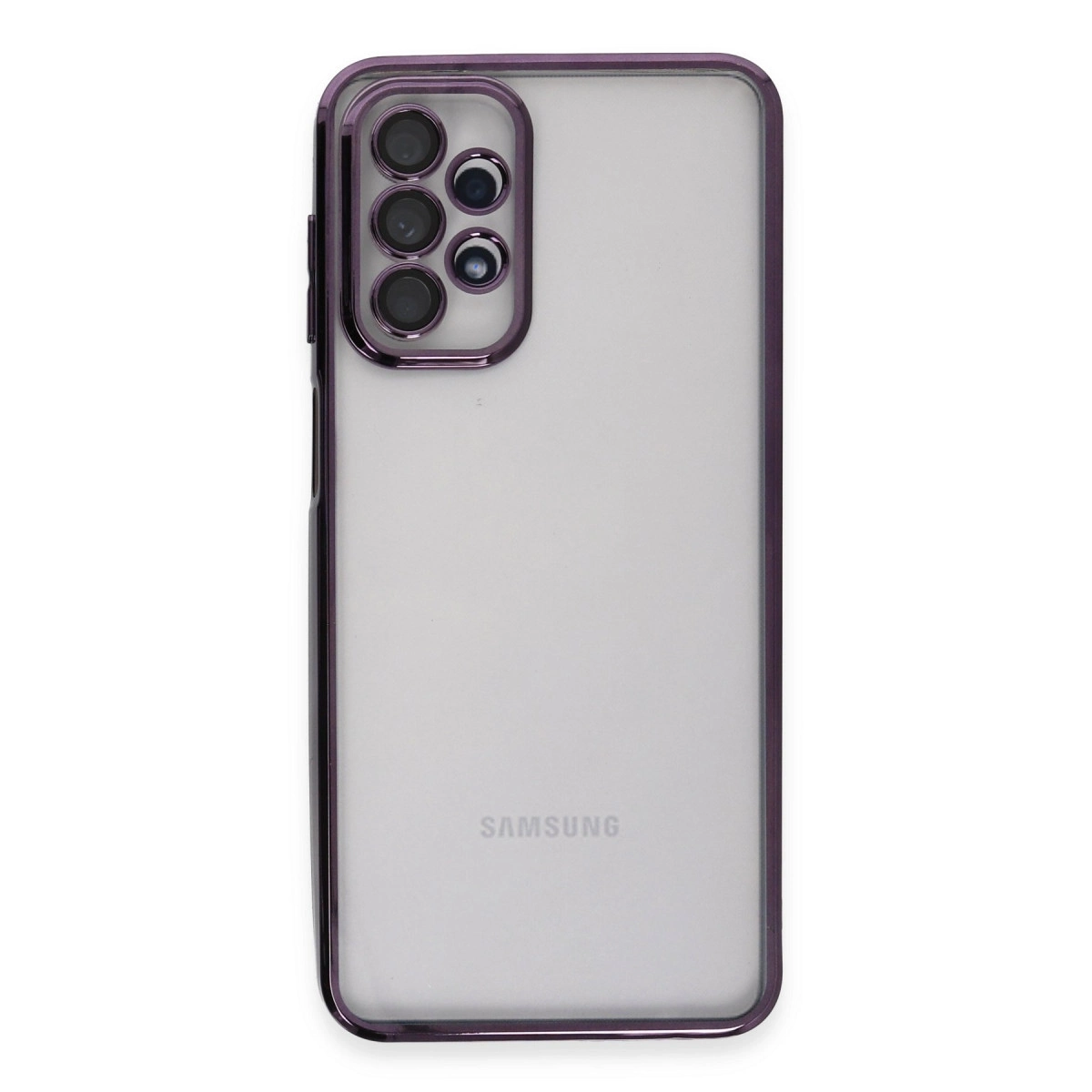 BUĞZ Samsung Galaxy A23 4g Kılıf Razer Lensli Silikon - Mor BUĞZ Samsung Galaxy A23 4g Kılıf Razer Lensli Silikon - Mor