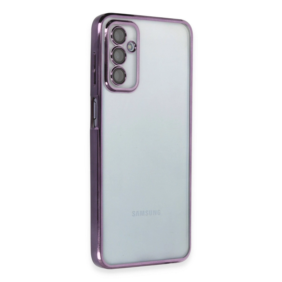BUĞZ Samsung Galaxy M23 Kılıf Razer Lensli Silikon - Mor BUĞZ Samsung Galaxy M23 Kılıf Razer Lensli Silikon - Mor