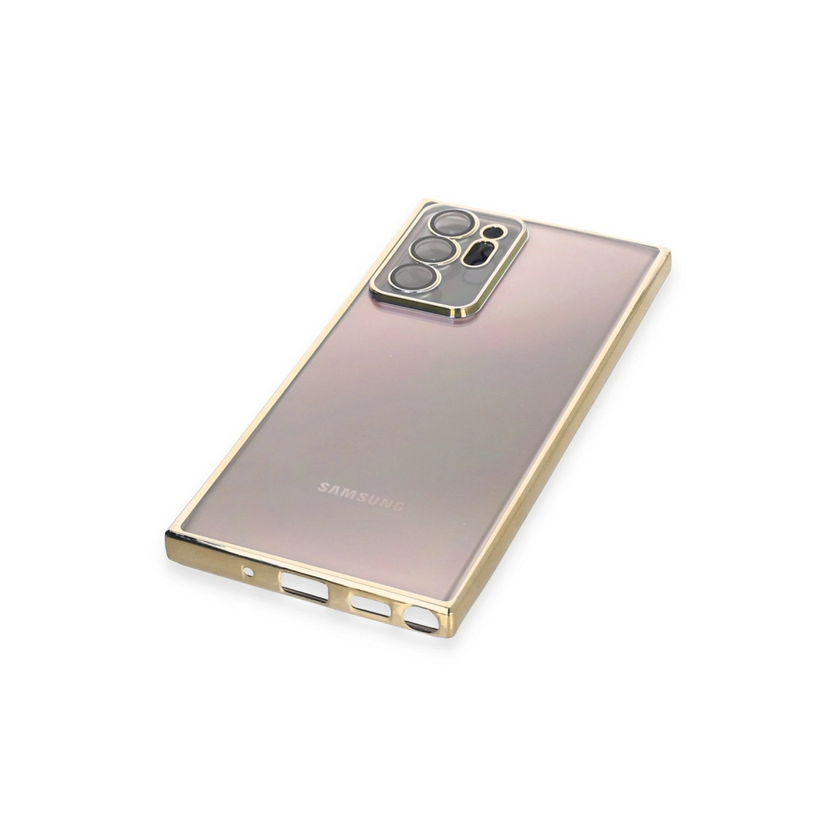 BUĞZ Samsung Galaxy Note 20 Ultra Kılıf Razer Lensli Silikon - Gold