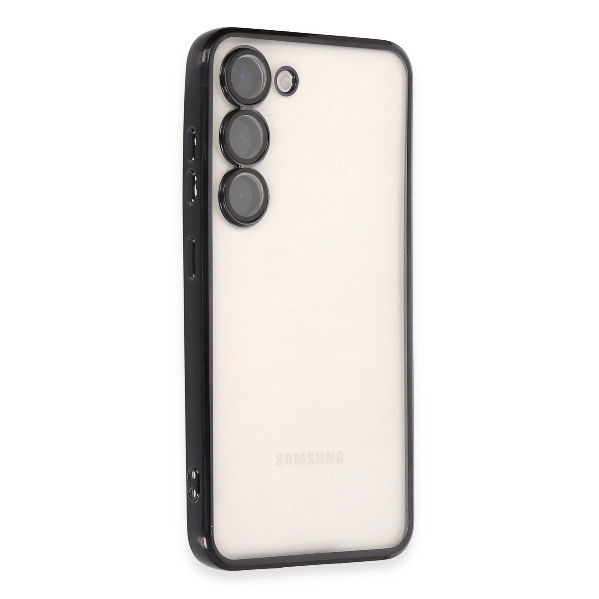 BUĞZ Samsung Galaxy S23 Plus Kılıf Razer Lensli Silikon - Siyah