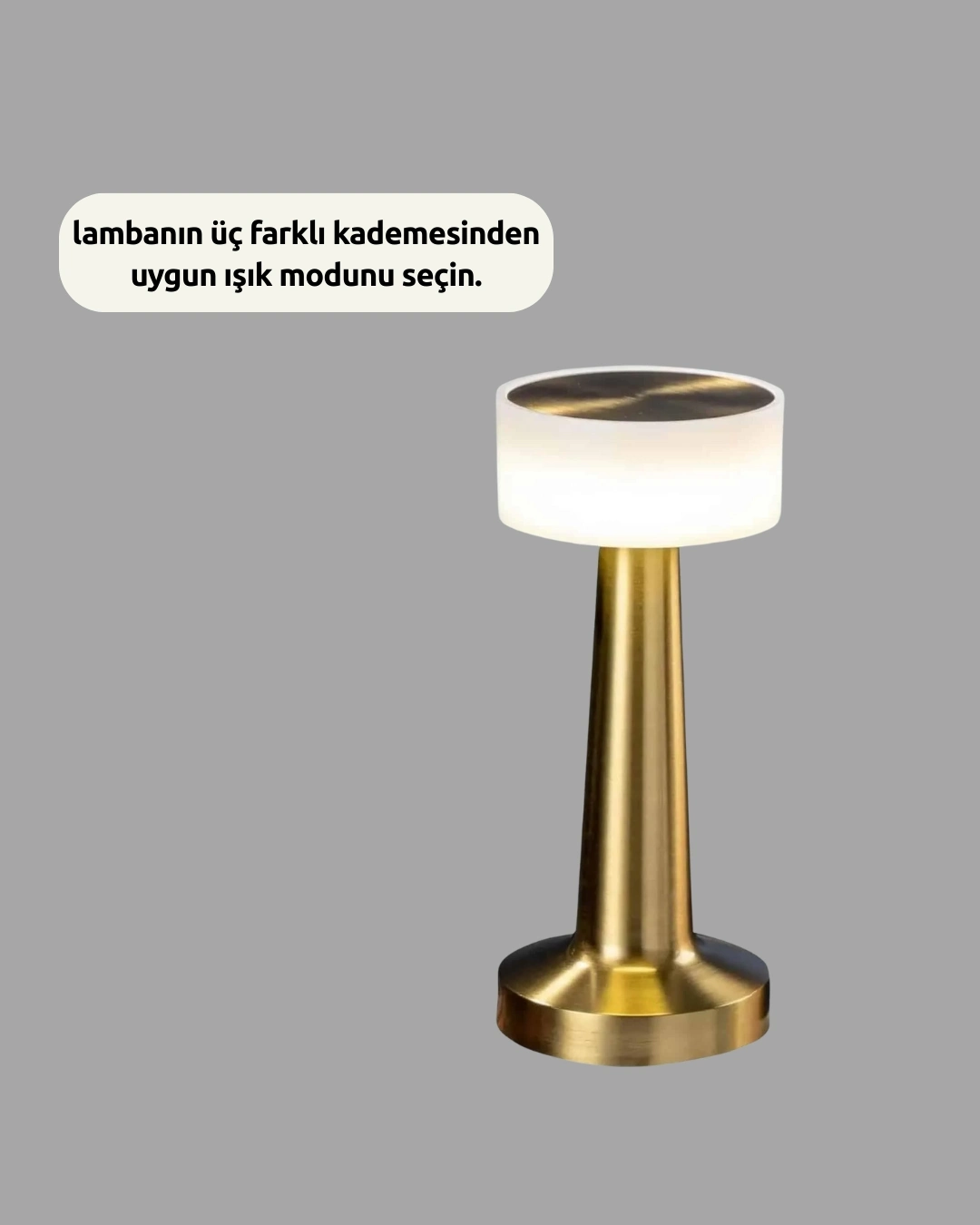 BUĞZ Şarj Edilebilir LED Masa Lambası – USB Girişli, Metal Yapı
