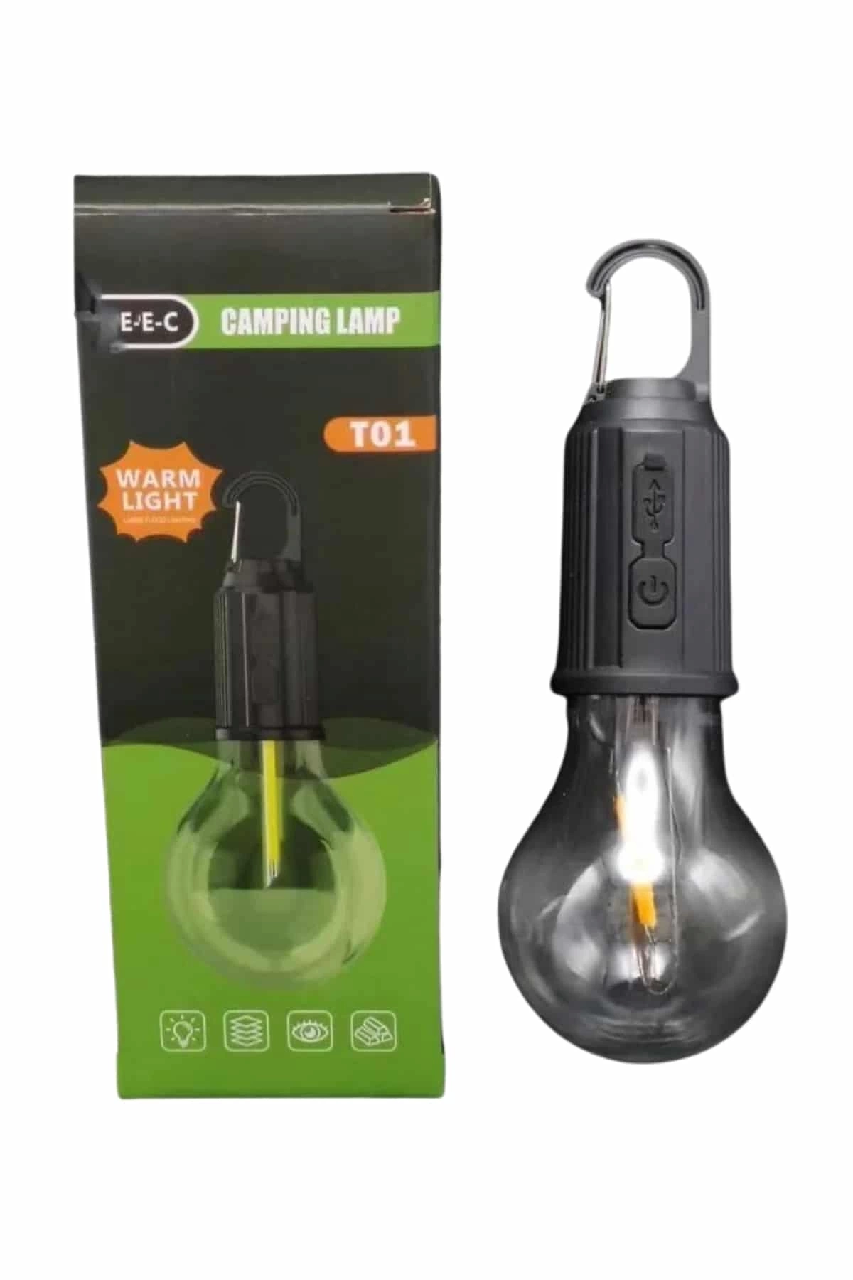 BUĞZ Şarjlı Dekoratif Kamp Lambası Askılı Ampul Led Işık Type-C Girişli