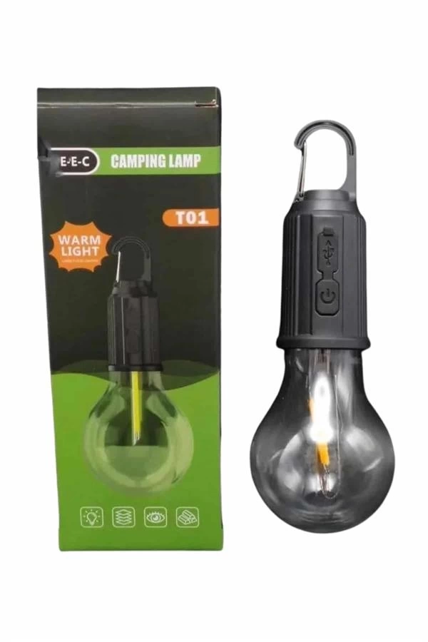 BUĞZ Şarjlı Dekoratif Kamp Lambası Askılı Ampul Led Işık Type-C Girişli BUĞZ Şarjlı Dekoratif Kamp Lambası Askılı Ampul Led Işık Type-C Girişli