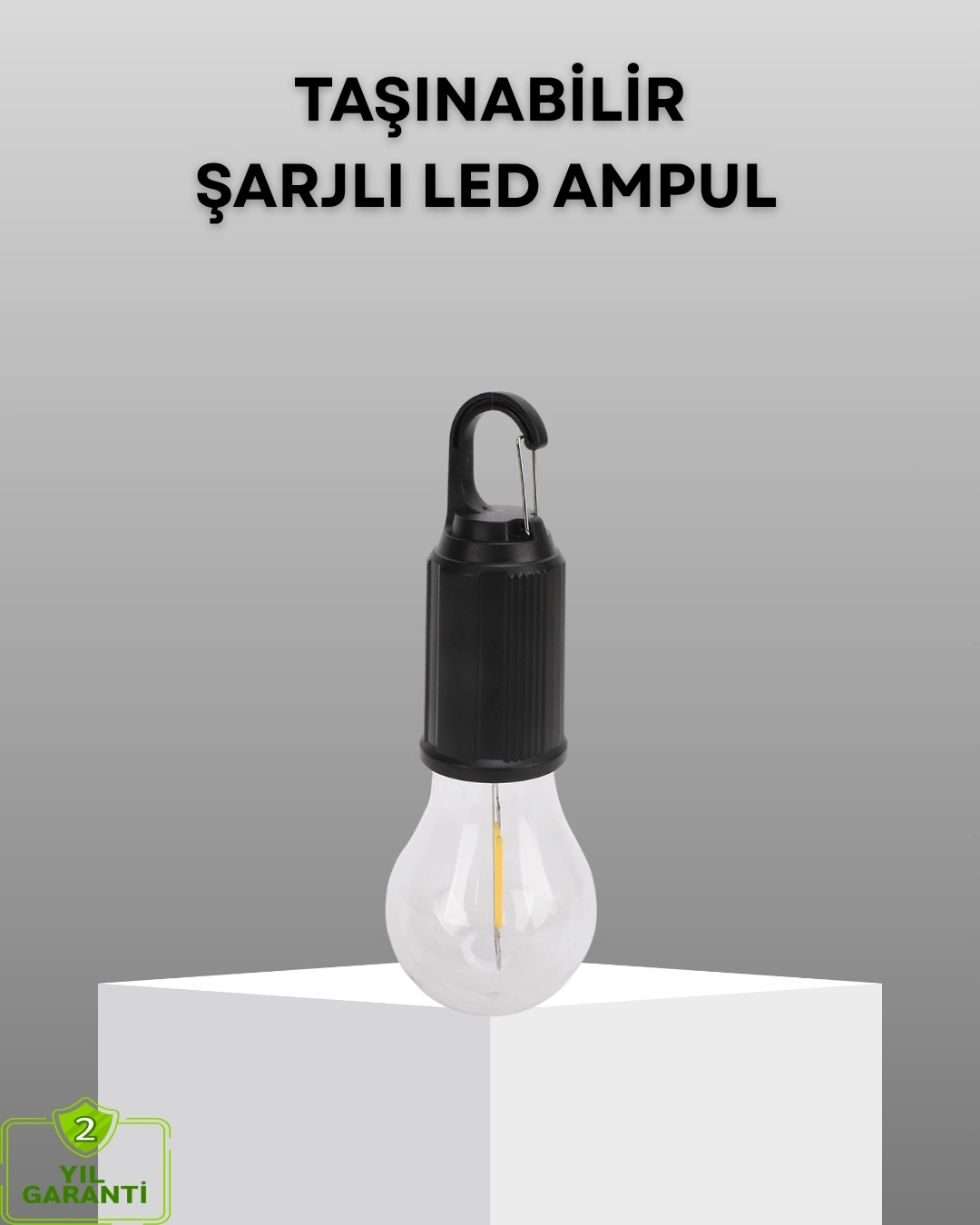 BUĞZ Şarjlı Kancalı LED Lamba – Kamp, Balkon ve Acil Durum Işığı