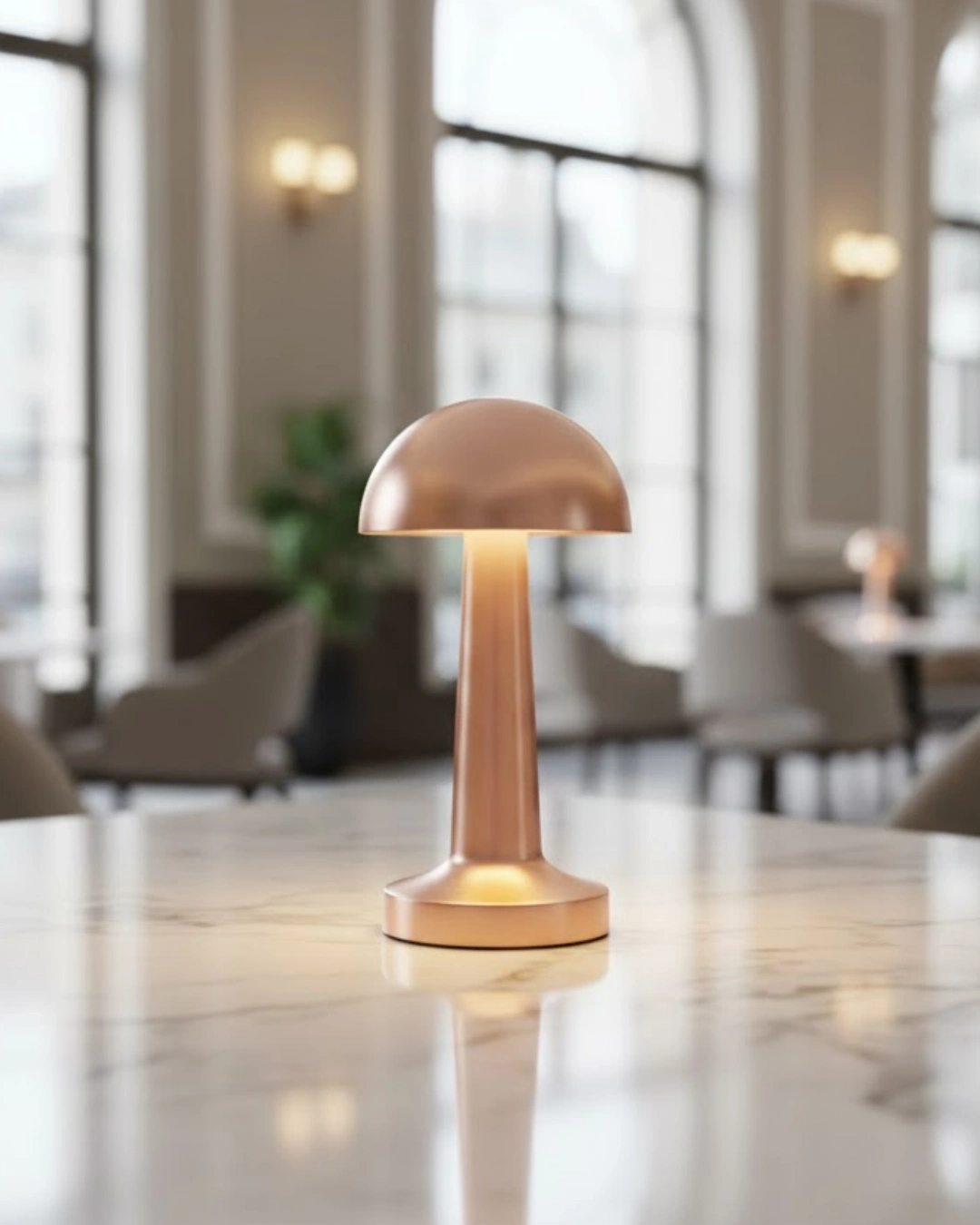 BUĞZ Şarjlı LED Masa Lambası 3 Kademe Dokunmatik Bronz Modern Tasarım