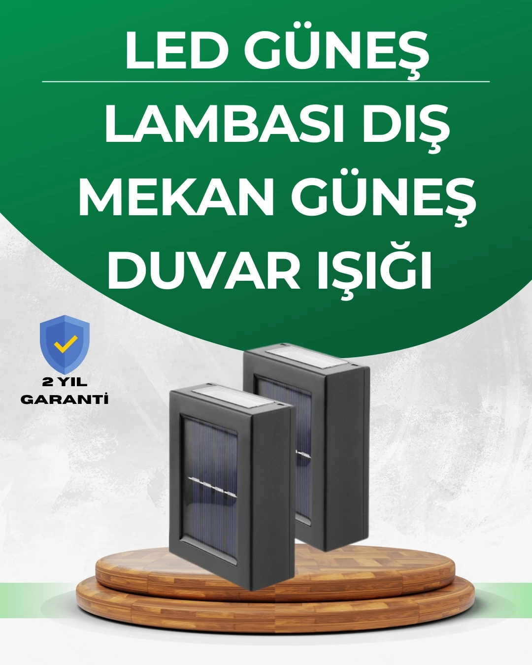 BUĞZ Şeffaf Abajurlu Duvar Tipi Solar Işık