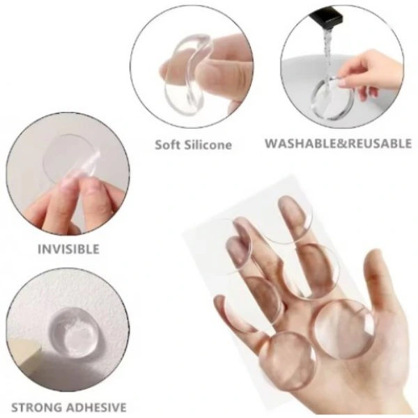 BUĞZ ŞEFFAF SİLİKON MOBİLYA VE KAPI DURDURUCU DARBE PEDİ 6'LI SET