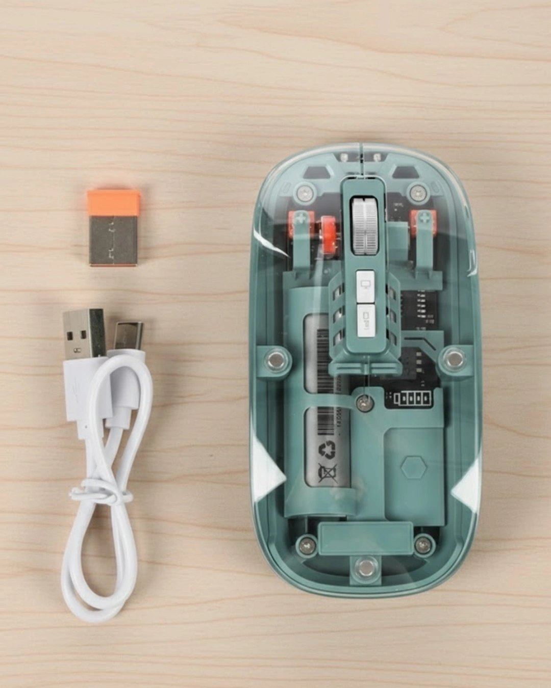BUĞZ Şeffaf Tasarımlı Bluetooth Kablosuz Mouse Pilli Kullanım
