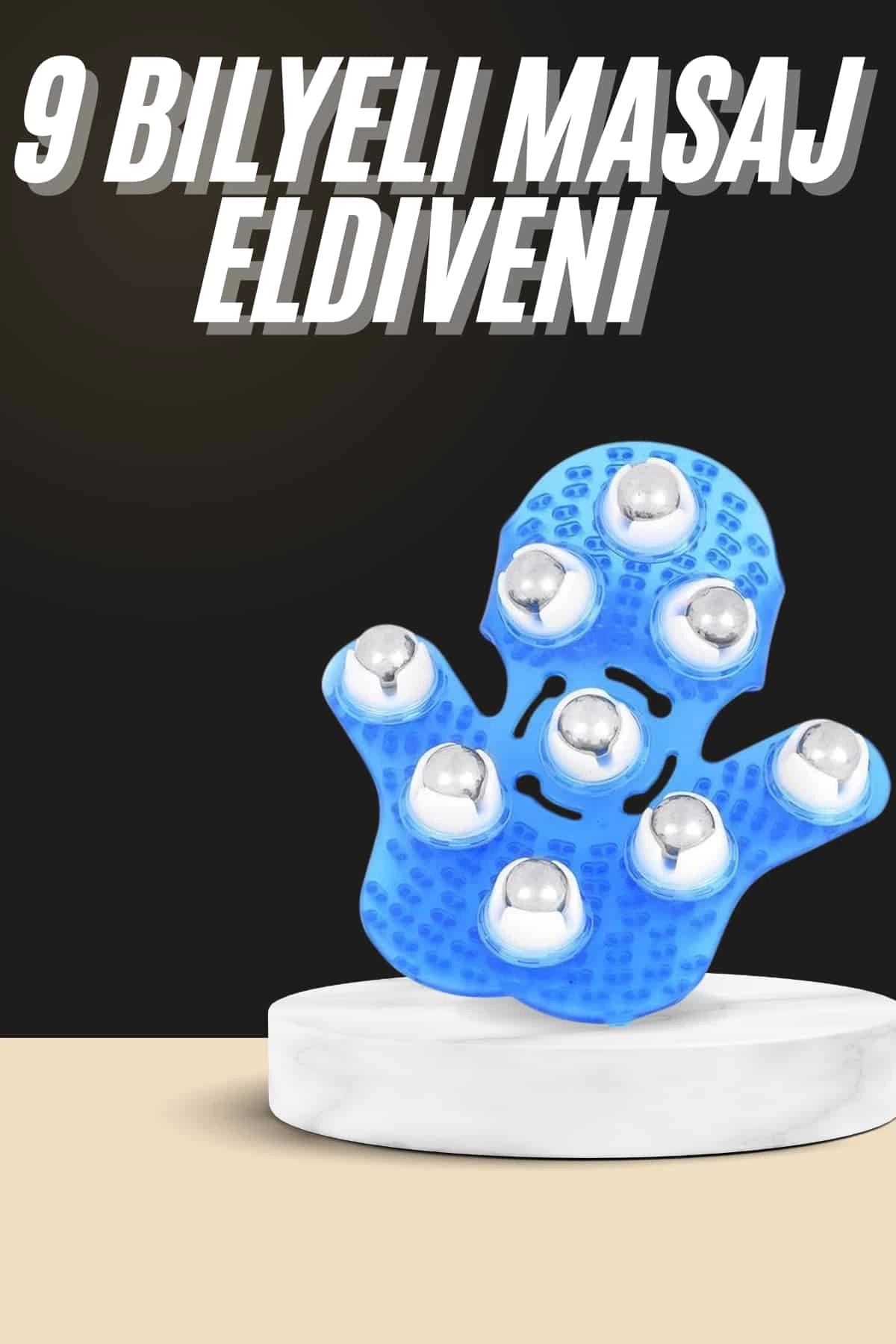 BUĞZ Selülit Giderici Masaj Eldiveni 9 Bilyeli Palm Masaj Eldiven Tam Vücut