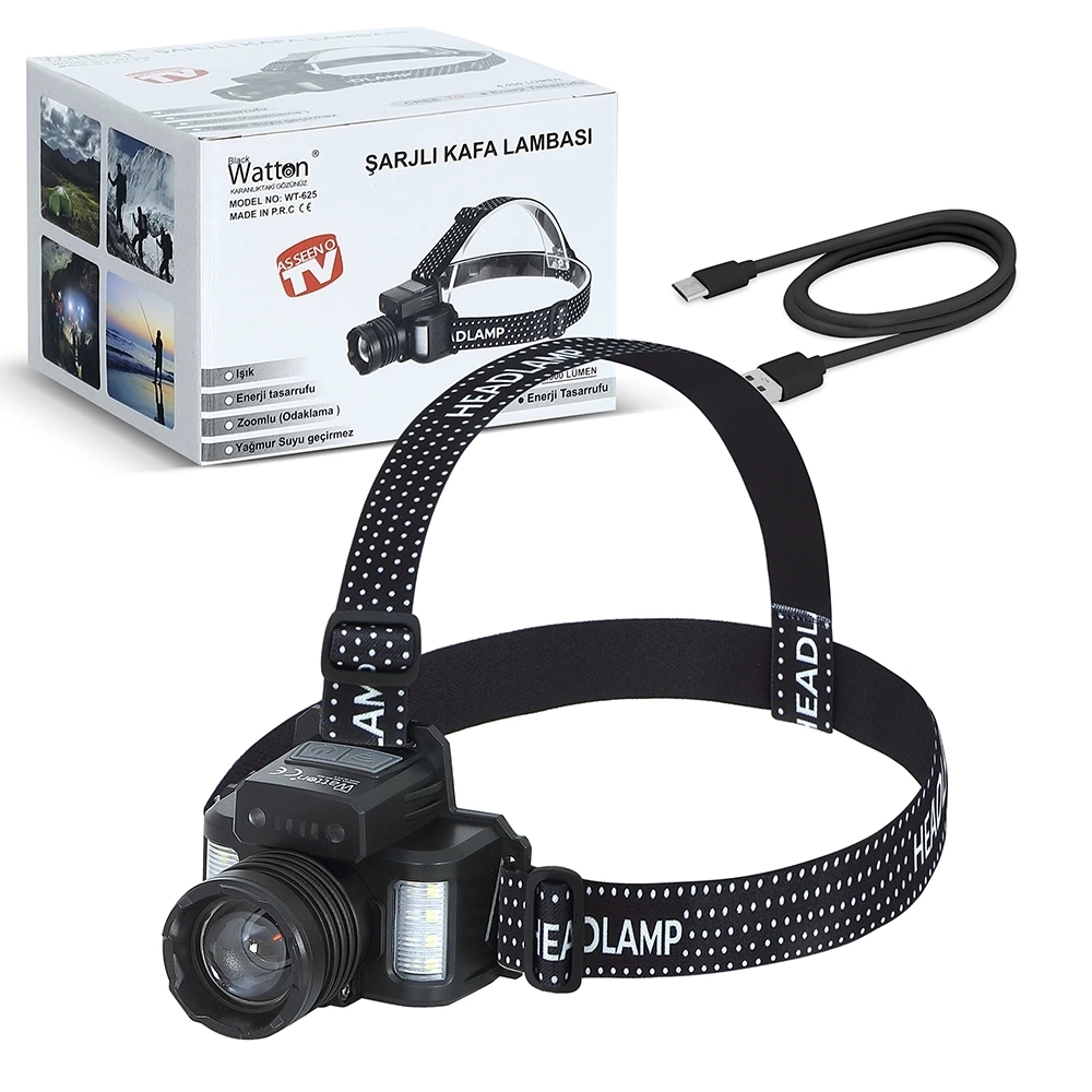 BUĞZ Sensörlü Cree Tg Led  Şarjlı Kafa Lambası  Wt-625