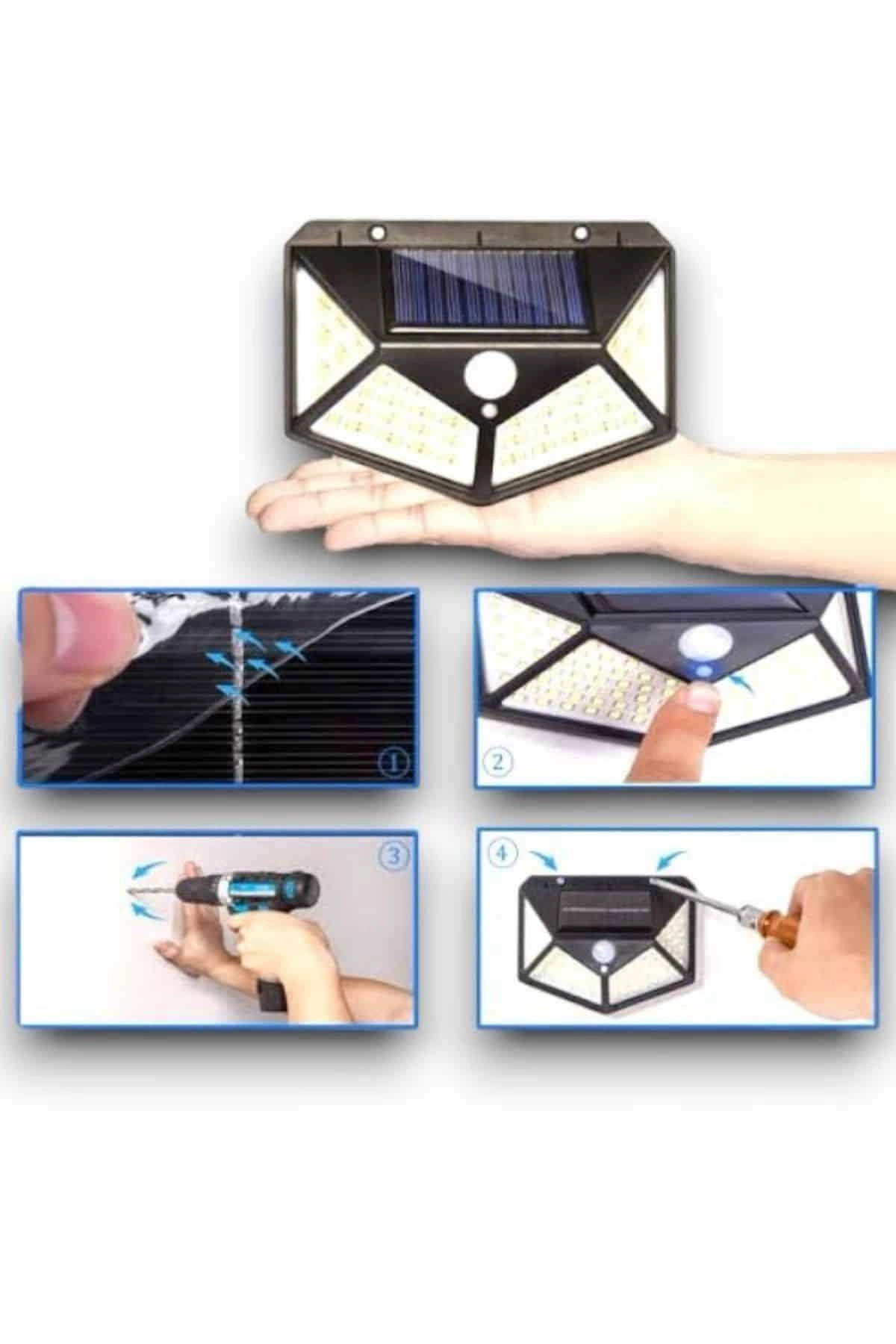 BUĞZ SENSÖRLÜ GÜNEŞ ENERJİLİ DUVAR LAMBASI