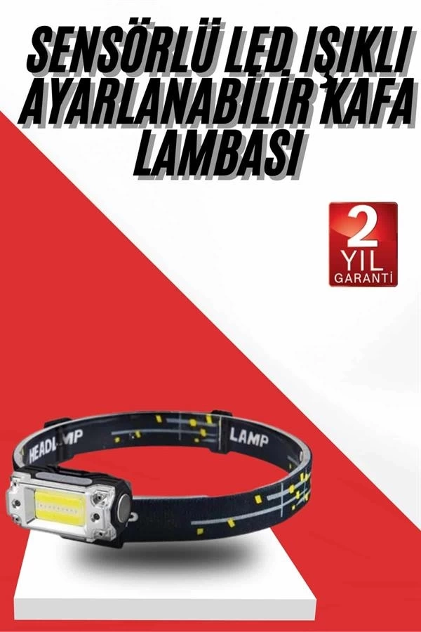BUĞZ Sensörlü Kamp Lambası Ayarlanabilir Kafa Lambası Kafa Bantlı BUĞZ Sensörlü Kamp Lambası Ayarlanabilir Kafa Lambası Kafa Bantlı