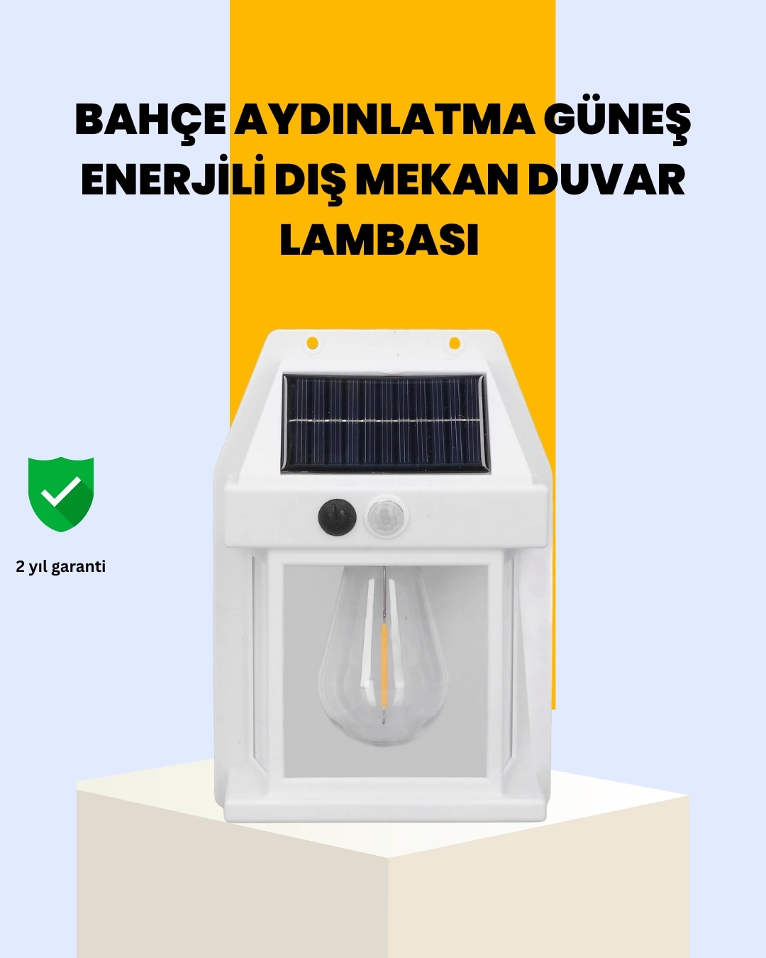 BUĞZ Sensörlü Solar Led Dış Duvar Aydınlatma